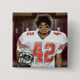 High School football player 2 Inch Square Button