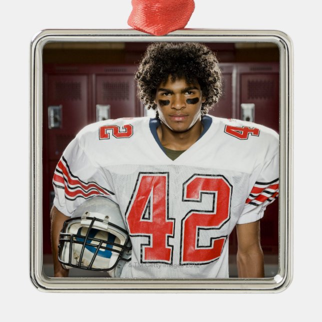 High School football player Metal Ornament (Front)