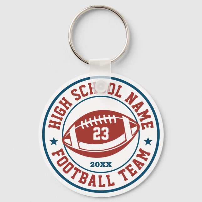 High School Football Team Personalized Sports Keychain (Front)