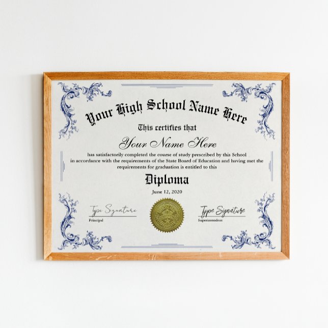 High School graduate Diploma, GED certificate  Poster (Creator Uploaded)