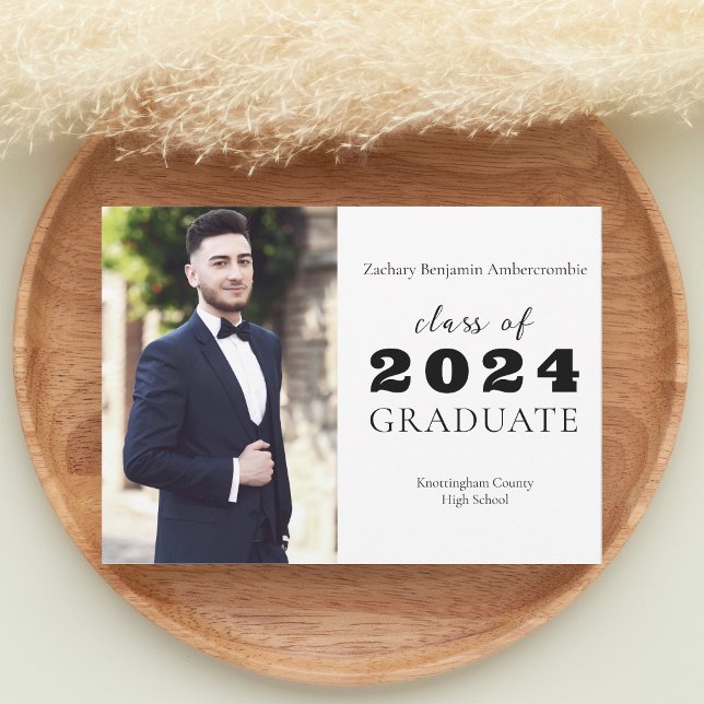 High School Graduate Minimalist Classic Graduation Announcement (High School Graduate Minimalist Classic Graduation Announcement)