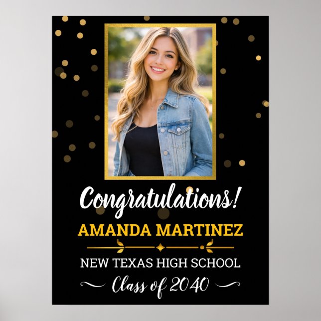 High School Graduate Photo Graduation Poster (Front)