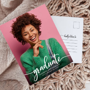High School Graduation Announcement Simple Chic Postcard