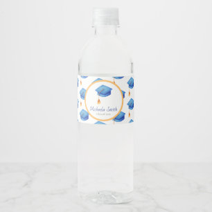 High School Graduation Cap Personalized Graduation Water Bottle Label