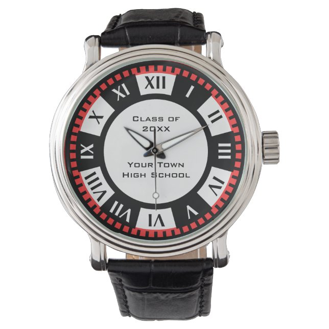 High School Graduation Class and Year School Colou Watch (Front)
