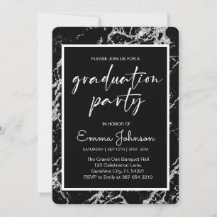 High School Graduation Class of 2025,black grd Invitation