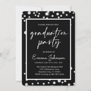 High School Graduation Class of 2025,black grd Invitation