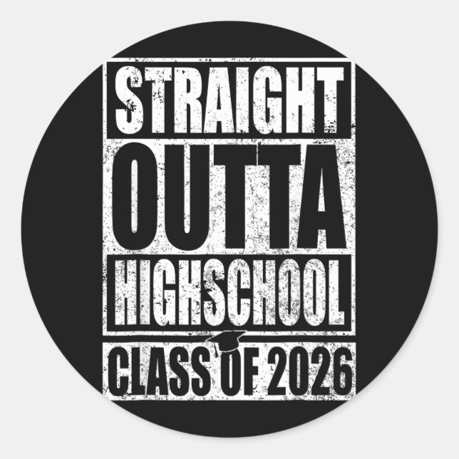 High School Graduation Class Of Classic Round Sticker (Front)