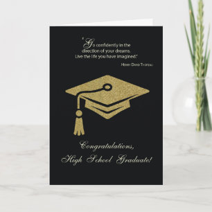 High School Graduation Congratulations Black Gold Card