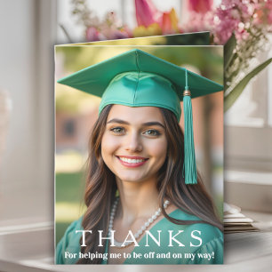 High School Graduation Custom Photo And Text Thank You Card
