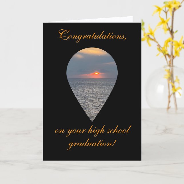 High School Graduation, Folded Greeting Card (Yellow Flower)