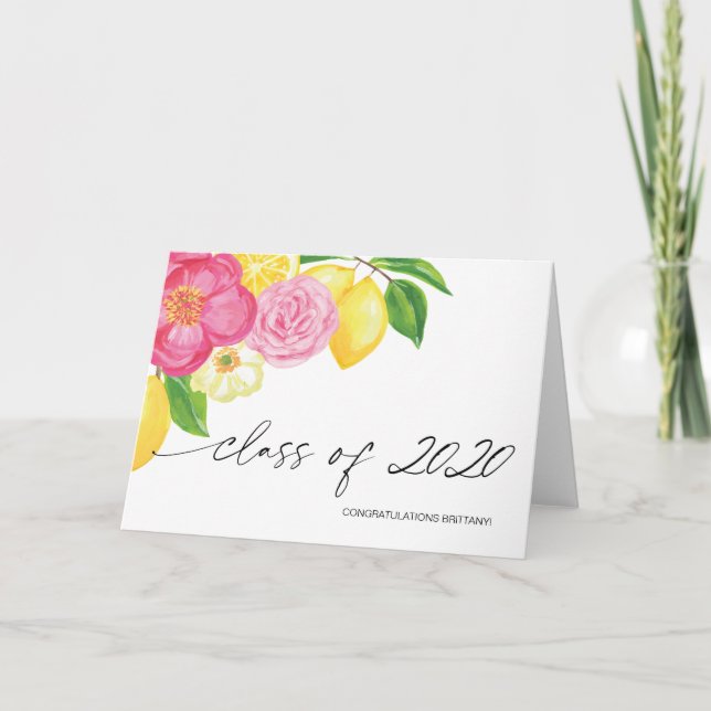 High School Graduation Gifts College Grad Florals Card (Front)