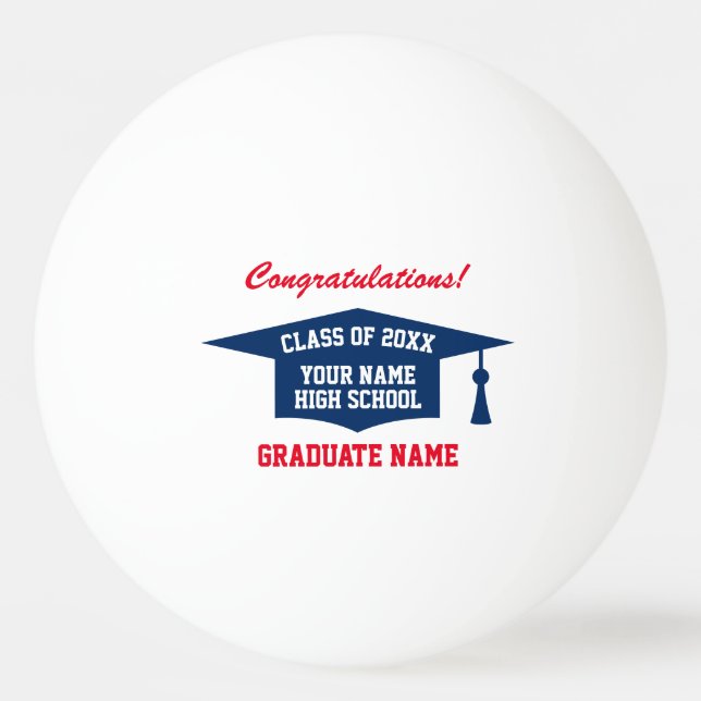 High School graduation party class of 2026 Ping Pong Ball (Front)