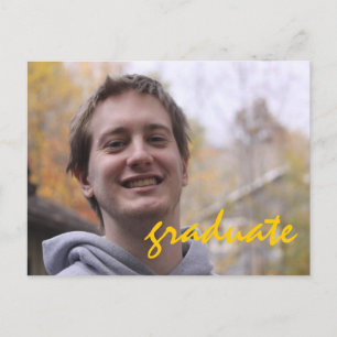 High School Graduation Party Yellow Grad Photo Invitation Postcard