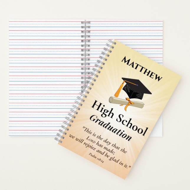 High School Graduation Personalized Sunburst Notebook (Inside)