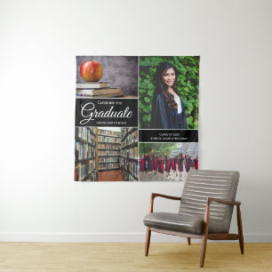High School Graduation Photo Collage Graduate Tapestry