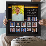 High School Graduation Photo Collage K-12<br><div class="desc">Create a graduation photo collage keepsake poster suitable for framing or for a 12x12 scrapbook page of the graduate with photos through the years or grades K-12. Black and faux orange foil design. Personalize with the graduate's name, Class Of year, high school name and/or location. Wonderful gift for the graduate's...</div>
