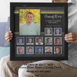High School Graduation Photo Collage K-12 Gold<br><div class="desc">Create a graduation photo collage keepsake poster suitable for framing or for a 12x12 scrapbook page of the graduate with photos through the years or grades K-12. Black and faux gold foil design. Personalize with the graduate's name, Class Of year, high school name and/or location. Wonderful gift for the graduate's...</div>