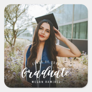 High School Graduation Photo  Square Sticker