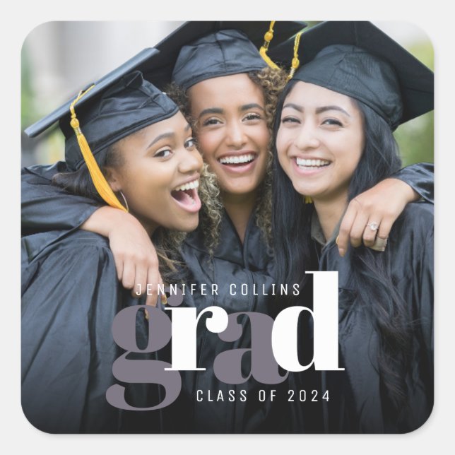 High School Graduation Photo  Square Sticker (Front)