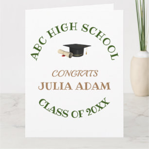 High School Graduation Senior celebration Script Thank You Card