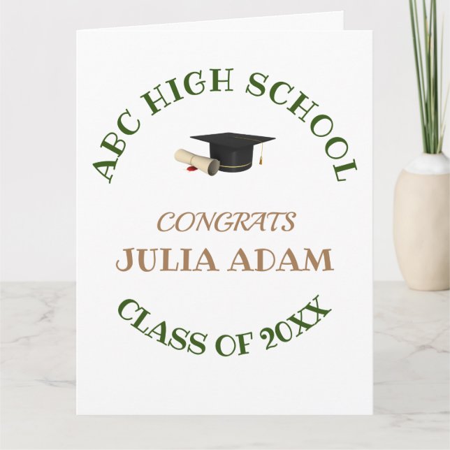 High School Graduation Senior celebration Script Thank You Card (Front)