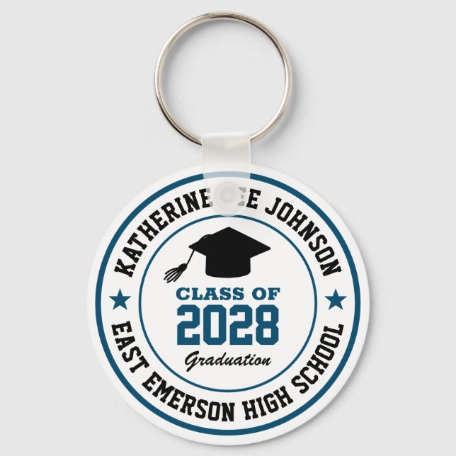 High School Graduation Senior Year Custom Colour Keychain (Front)