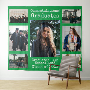 High School Green Congratulations Graduates Photo Tapestry