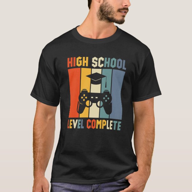 High School Level Complete Graduation 2022 Gamer M T-Shirt (Front)