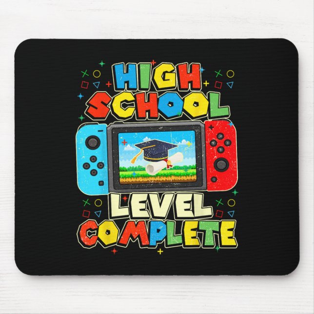 High School Level Complete Graduation Cl 2025 Game Mouse Pad (Front)