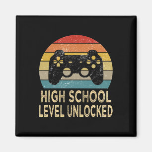 High School Level Unlocked Video Gamer First Day V Magnet