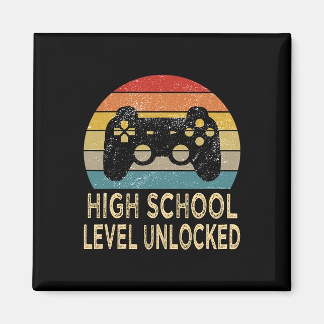High School Level Unlocked Video Gamer First Day V Magnet (Front)