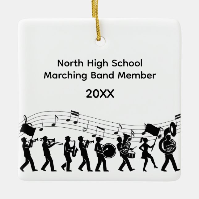 High School Marching Band Member  Ceramic Ornament (Front)