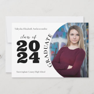 High School Minimalist One-Photo Graduate Announcement