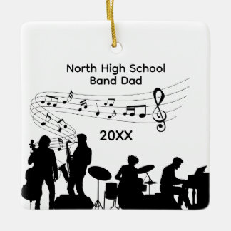 High School Music Band Dad Holiday Ceramic Ornament