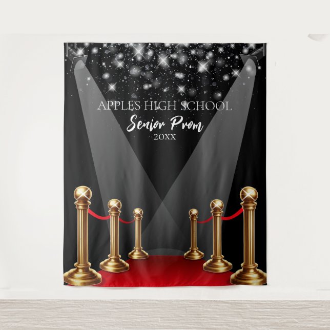 High School Prom Backdrop Hollywood Red Carpet Tapestry (Front)