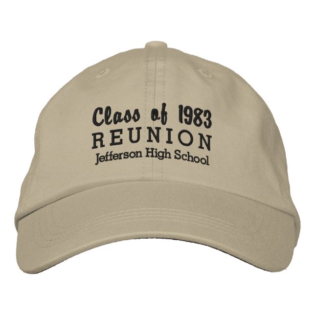 High School Reunion Class of Custom School Name Embroidered Hat (Front)