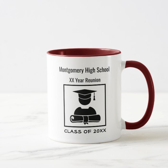 High School Reunion Custom ALL Black  Mug (Right)