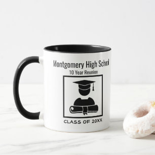 High School Reunion Custom Black Minimalist Mug