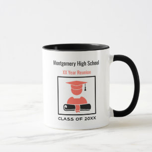 High School Reunion Custom Coral and Black Mug