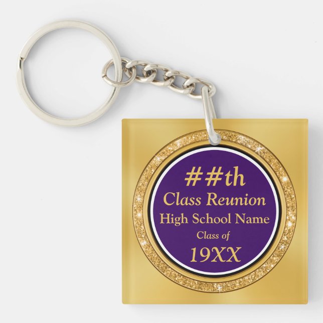 High School Reunion Souvenirs, Personalized Keychain (Front)