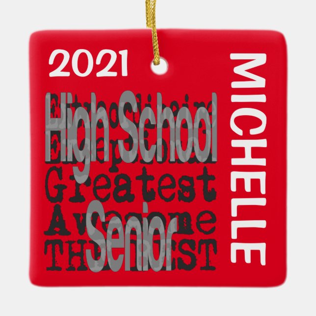 High School Senior Extraordinaire CUSTOM Ceramic Ornament (Front)