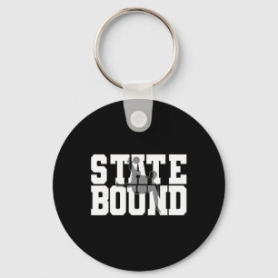 High School Soccer State Bound Graphic Art Design Keychain