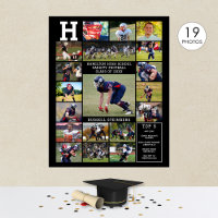 High School Sports Senior 19 Photo Collage Poster