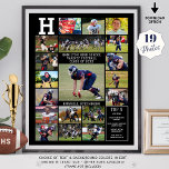 High School Sports Senior 19 Photo Collage Poster<br><div class="desc">Recognize and celebrate your high school sports senior on Seniors Night, season-end sports assembly or display at his or her graduation party a photo memories poster print utilizing this easy-to-upload photo collage template with 19 rectangle pictures in your choice of colours. The design features a list of TOP 5 memories...</div>
