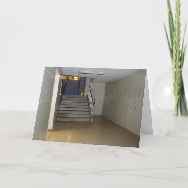 "HIGH SCHOOL Stairway" Get Well Card (Front)