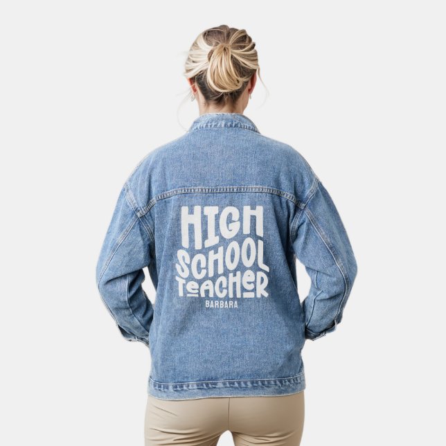 High School Teacher Appreciation Custom  Denim Jacket (Model)