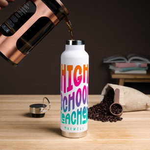 High School Teacher Colourful Ombre Water Bottle