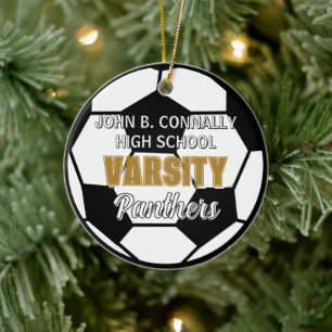 High School Varsity Soccer Team Christmas Ceramic Ornament