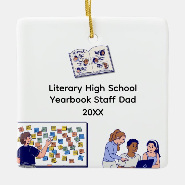 High School Yearbook Dad Ceramic Ornament (Front)